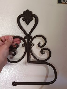 Decorative Scrollwork Wall Hook in Dark Brown